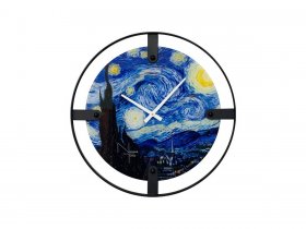 Часы интерьерные NT155 VAN GOGH STARRY NIGHT в Мичуринском - michurinskij.mebel-nsk.ru | фото