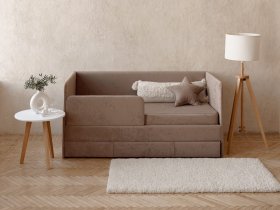 Диван-кровать Happy (капучино) в Мичуринском - michurinskij.mebel-nsk.ru | фото