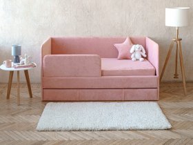 Диван-кровать Happy (коралловый) в Мичуринском - michurinskij.mebel-nsk.ru | фото