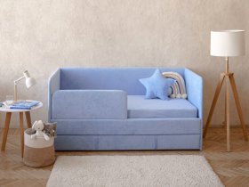 Диван-кровать Happy (васильковый) в Мичуринском - michurinskij.mebel-nsk.ru | фото
