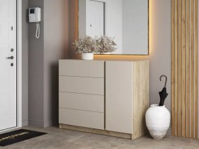Комод Бостон  КМ-001 (дуб крафт серый/кашемир) в Мичуринском - michurinskij.mebel-nsk.ru | фото