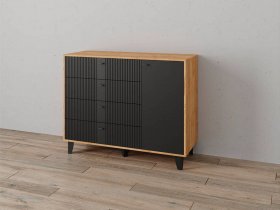 Комод «Катрин-13» ( дуб крафт золотой/карбон вулкан) в Мичуринском - michurinskij.mebel-nsk.ru | фото