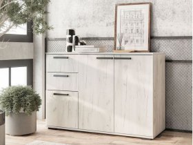Комод Стандарт-3 NEW (дуб крафт белый) в Мичуринском - michurinskij.mebel-nsk.ru | фото