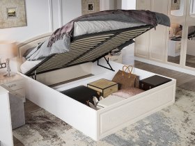 Кровать двуспальная 1,6 м Венеция КРМП-160 с подъемным механизмом в Мичуринском - michurinskij.mebel-nsk.ru | фото
