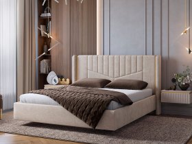 Кровать двуспальная 1,6м Диор (кашемир суфле (велюр)) в Мичуринском - michurinskij.mebel-nsk.ru | фото
