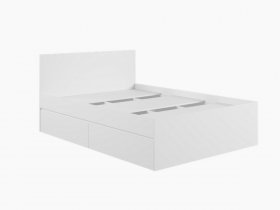 Кровать двуспальная с ящиками 1,4м Мадера-М1400 (белый) в Мичуринском - michurinskij.mebel-nsk.ru | фото