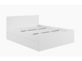 Кровать двуспальная с ящиками 1,6м Мадера-М1600 (белый) в Мичуринском - michurinskij.mebel-nsk.ru | фото