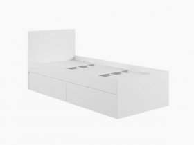Кровать односпальная с ящиками 0,9м Мадера-М900 (белый) в Мичуринском - michurinskij.mebel-nsk.ru | фото