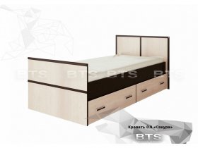 Кровать односпальная с ящиками 0,9м Сакура (BTS) в Мичуринском - michurinskij.mebel-nsk.ru | фото