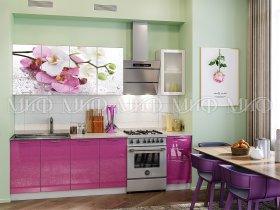 Кухонный гарнитур Орхидея (сиреневый) в Мичуринском - michurinskij.mebel-nsk.ru | фото