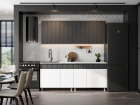 Кухонный гарнитур София (2,0м) (бланж/графит матовый) в Мичуринском - michurinskij.mebel-nsk.ru | фото