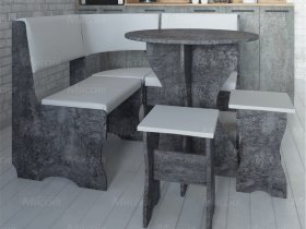 Кухонный уголок Лотос  (цемент темный к/з White) в Мичуринском - michurinskij.mebel-nsk.ru | фото