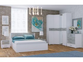 Модульная спальня Бьянка (белый/бетон) в Мичуринском - michurinskij.mebel-nsk.ru | фото