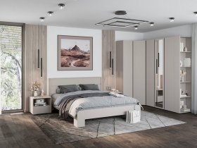 Модульная спальня Люмо (кашемир) в Мичуринском - michurinskij.mebel-nsk.ru | фото
