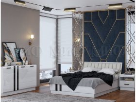 Модульная спальня Магнолия  (белый глянец) в Мичуринском - michurinskij.mebel-nsk.ru | фото