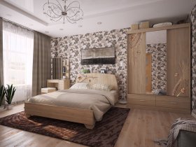 Модульная спальня Виктория-1 (дуб сонома) в Мичуринском - michurinskij.mebel-nsk.ru | фото