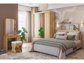 Модульная спальня Виктория-1 (дуб крафт золотой) в Мичуринском - michurinskij.mebel-nsk.ru | фото