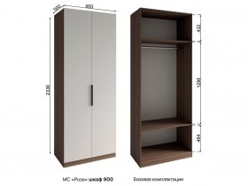 Шкаф 900 Роза (орех франклин карамельный/бежевый скин) в Мичуринском - michurinskij.mebel-nsk.ru | фото