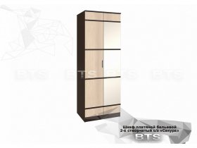 Шкаф двухстворчатый с зеркалом платяной-бельевой Сакура (BTS) в Мичуринском - michurinskij.mebel-nsk.ru | фото
