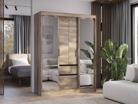 Шкаф-купе ШКК-06 Энигма (венге/дуб каньон) в Мичуринском - michurinskij.mebel-nsk.ru | фото
