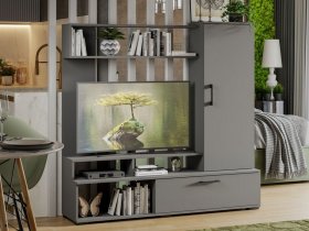 Стенка «Сиена» (графит серый) в Мичуринском - michurinskij.mebel-nsk.ru | фото