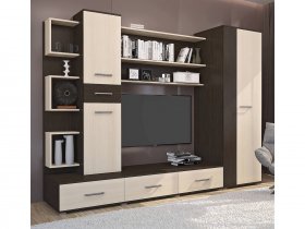Стенка Верона (дуб венге/дуб молочный) в Мичуринском - michurinskij.mebel-nsk.ru | фото