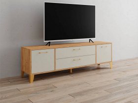 Тумба под ТВ Парус-13 (дуб крафт золотой/кашемир) в Мичуринском - michurinskij.mebel-nsk.ru | фото