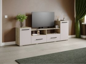 Тумба под ТВ Парус-2 (дуб крафт серый/кашемир) в Мичуринском - michurinskij.mebel-nsk.ru | фото